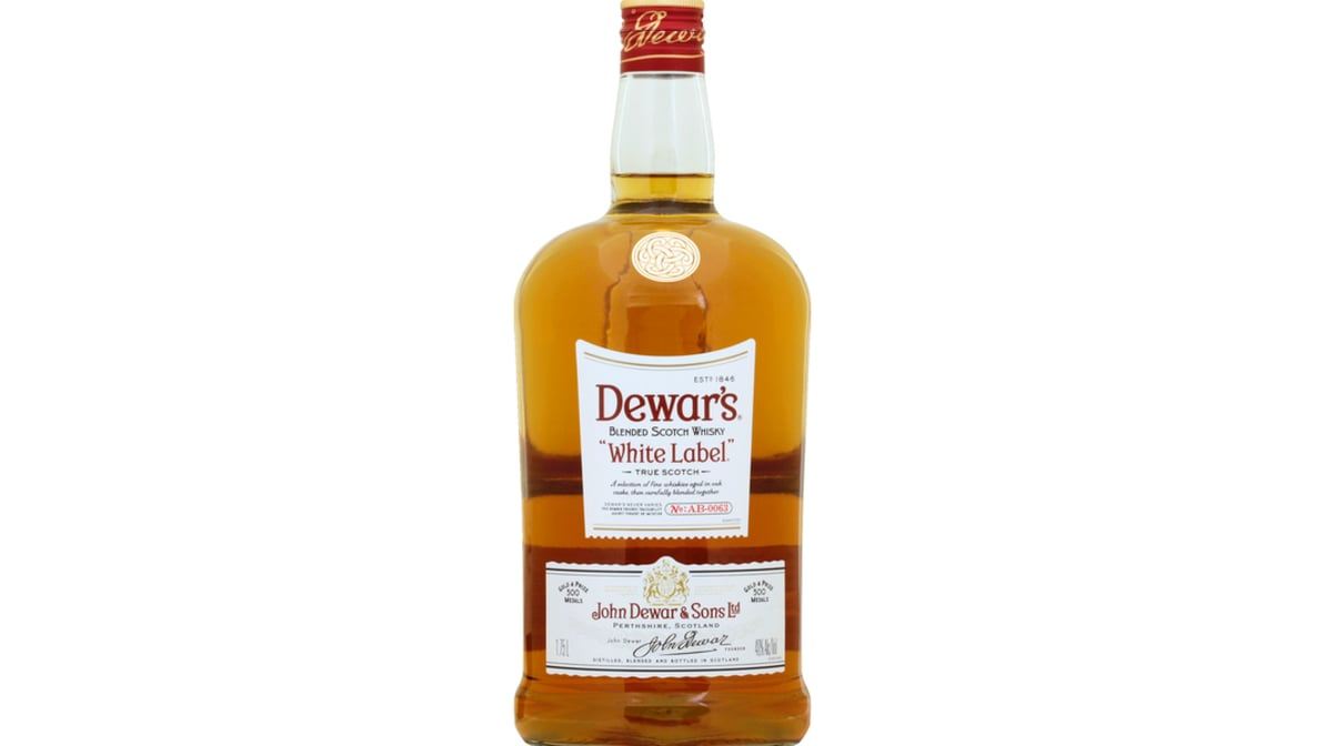 Dewars 80 Proof White Label Blended Scotch Whisky Bottle 175 L