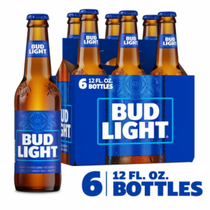 bud light lager beer bottles  12 fl oz x 6 ct