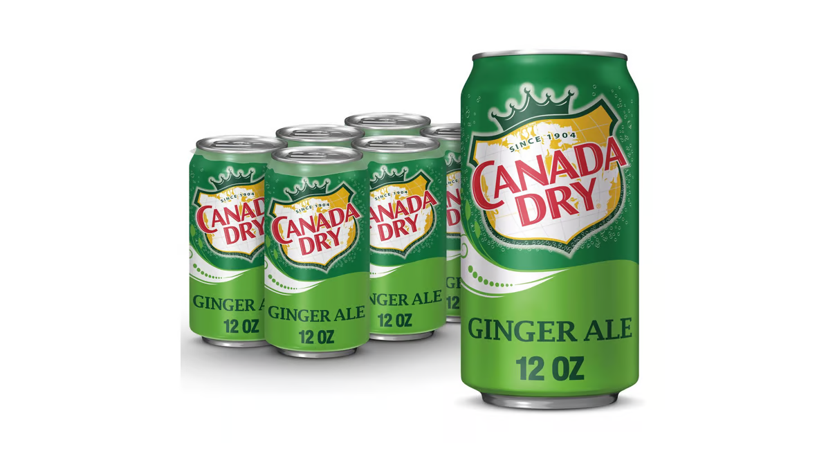 canada dry caffeine free ginger ale soda cans  12 fl oz x 6 ct