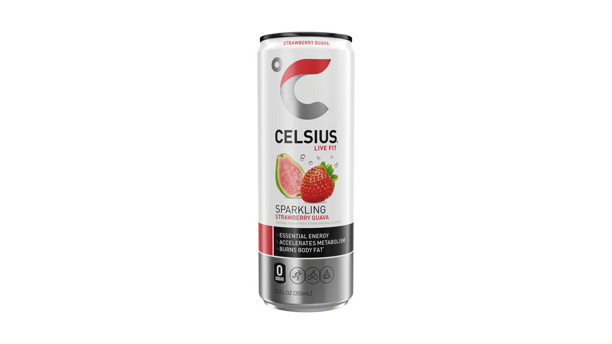 celsius sparkling strawberry guava energy drink can  12 fl oz