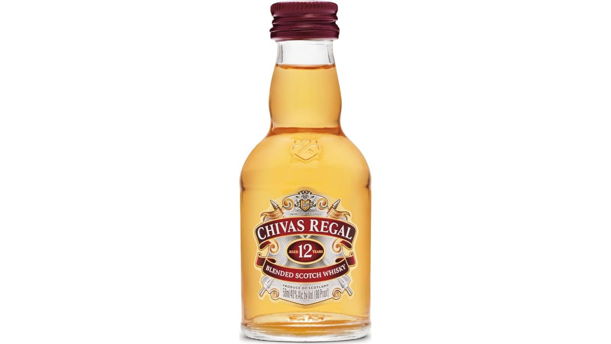 chivas regal 86 proof aged 12 years old blended scotch whisky bottle  50 ml