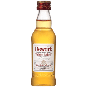 dewars white label 80 proof blended scotch whisky bottle  50 ml