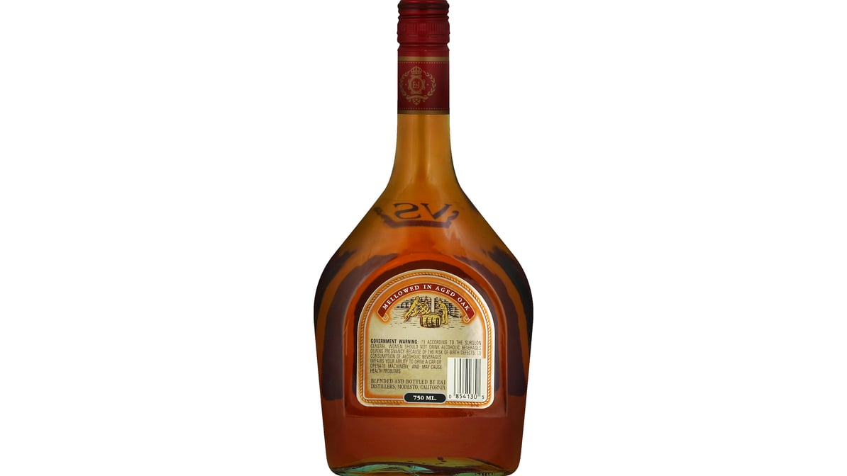 e  j original 80 proof vs extra smooth brandy bottle  750 ml 2