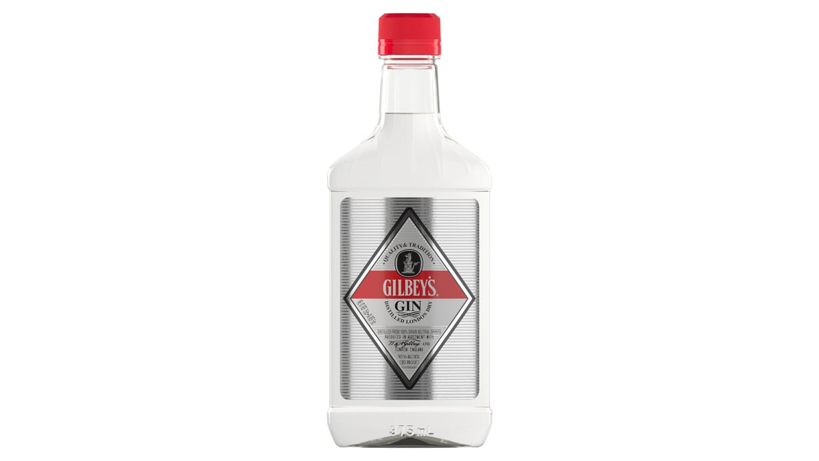 gilbeys 80 proof distilled london dry gin bottle  375 ml