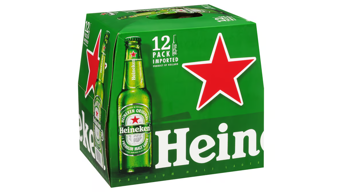 heineken original premium malt lager bottles  12 fl oz x 12 ct