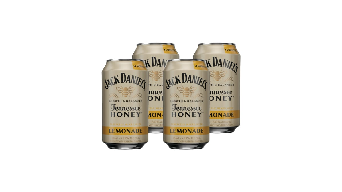 jack daniels tennessee honey whiskey lemonade cans  12 fl oz x 4 ct