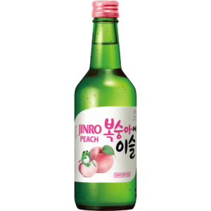 jinro peach soju bottle  375 ml