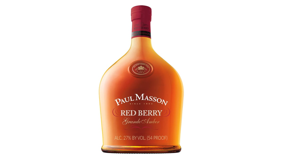 paul masson red berry grande amber brandy bottle  750 ml