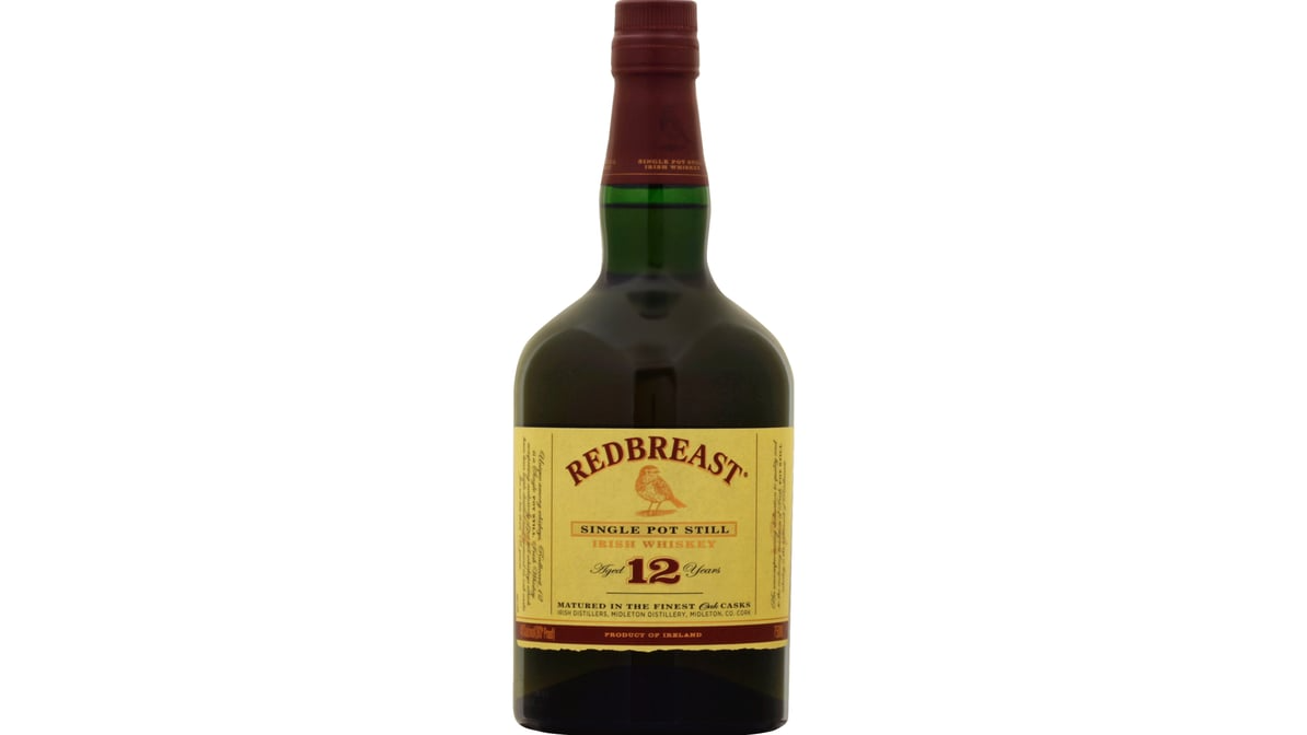 redbreast 80 proof single pot still 12 year irish whiskey bottle  750 ml