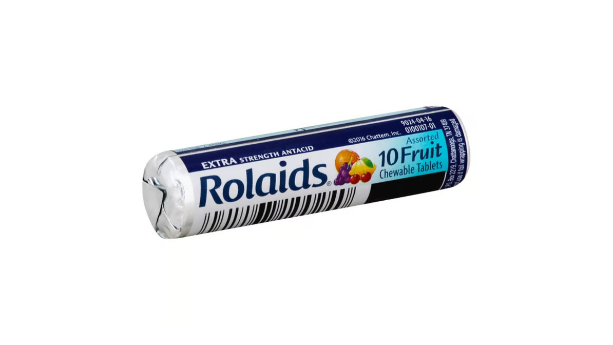 rolaids extra strength antacid tablets assorted flavors  10 ct
