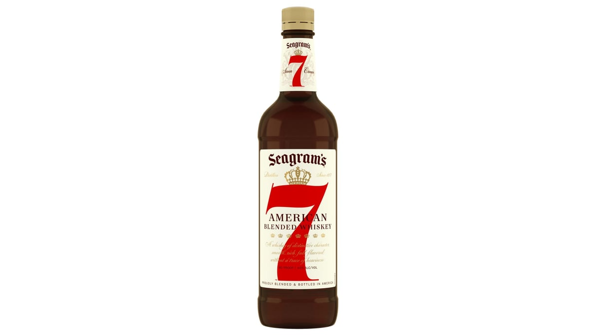 seagrams 80 proof 7 crown american blended whiskey bottle  750 ml