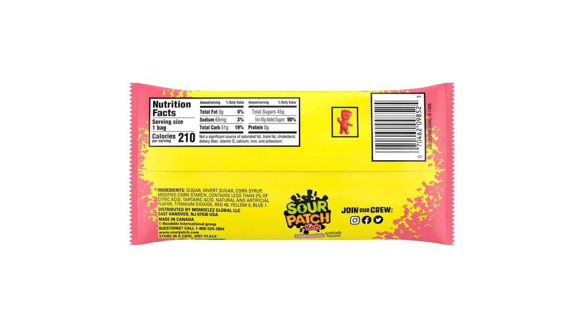sour patch kids watermelon soft  chewy candies bag  2 oz 2