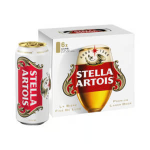 stella artois premium lager beer cans  12 fl oz x 6 ct
