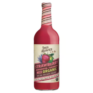 tres agaves organic strawberry margarita  daiquiri mix bottle  1 l