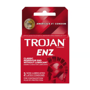 trojan enz non lubricated latex condoms  3 ct